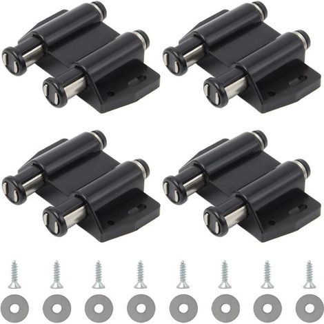 4 Pièces Loquet Magnétique à Pression Double Loquet de Porte Magnétique à Ressort Loquet Aimanté Placard en Plastique avec Vis (1/5)