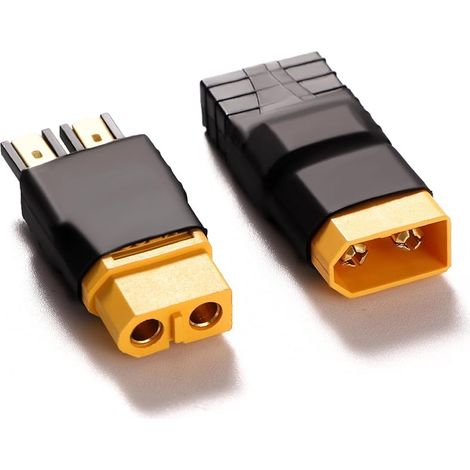 2 Pièces Compatibles avec TRX à XT60 Adaptateur de Connecteur, Compatibles avec TRX to XT60 Male Female Plug Conversion Adapter, pour Batterie LiPo RC