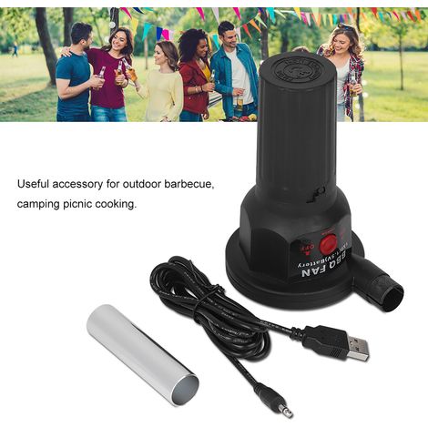 Souffleur BBQ portable léger 5V avec câble USB pour cuisson en extérieur, ventilateur à air pour grillades, accessoire camping cuisine. (1/3)