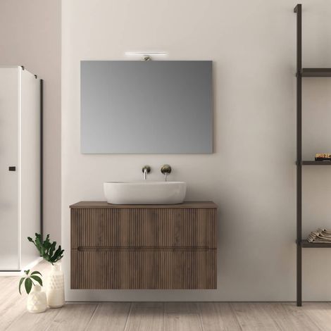 Mobile da bagno 100 cm cannettato noce Palermo (1/4)