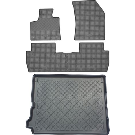 Set di tappetini in gomma per auto e tappetino per bagagliaio per Peugeot 5008 II VAN (5 porte) dal 07.2017 (1/5)