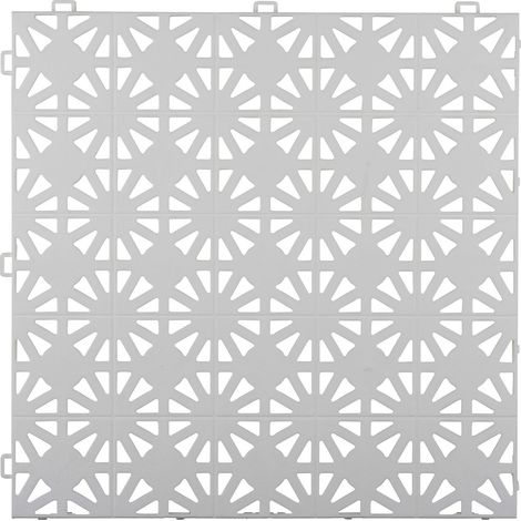Dalle plastique clipsable 30x30 cm – Motifs circulaires – Résistante aux UV et aux températures extrêmes – Pour terrasses et balcons – Bricoflor (1/3)