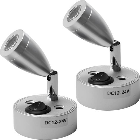 Set mit 2 LED-Lampen für Vorlesungen, Wandmontage aus Aluminium, Wandlampen für Vorlesungen, LED-Innenbeleuchtung für Boote, Wohnmobile, Lieferwagen (1/4)