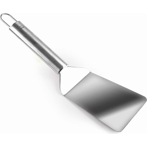 Lacor - 60266 - Spatola piegata per barbecue, Acciaio inossidabile, Impugnatura ergonomica, Lavabile in lavastoviglie, 28 cm, Acciaio inossidabile (1/5)