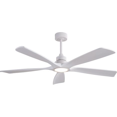 Ventilador de techo 36 pulgadas blanco con luz LED y mando a distancia, 3 aspas de madera (1/5)