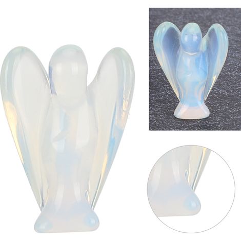 Ange Sculpté en Opale de Jade Naturelle - Décoration Intérieure Artisanale - Ornement 3D de 3,8 cm (1/4)