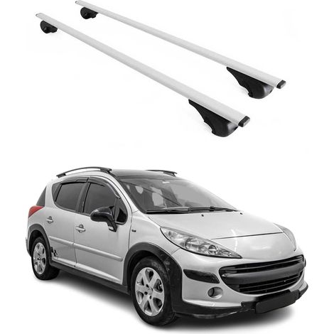 OMAC Dachträger Querträger für Peugeot 207 Kombi 2006-2012 – Abschließbar – Max. 75 kg – 2 Stangen Stahl Silber (1/5)