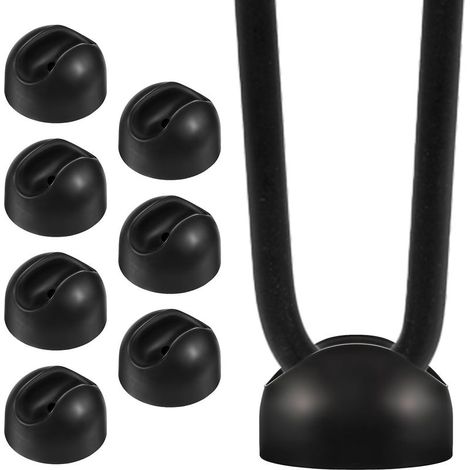 Pieds de protection en épingle à cheveux, housse de protection pour pieds de table basse en épingle à cheveux de 10 mm, embouts de pieds de chaise en caoutchouc noir (lot de 8) (1/5)