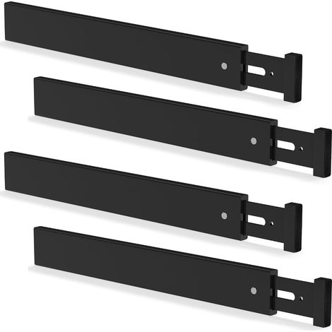 Lot de 4 séparateurs de tiroir bambou réglables noir cuisine (1/5)