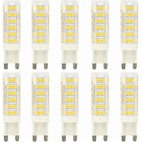 10 ampoules LED G9, 7 watts, 76 puces LED SMD 2835, haute luminosité 700 lumens, lumière blanche chaude 3000K, peut remplacer une ampoule halogène de 70 watts, AC220-240V [Classe énergétique A+] (1/5)