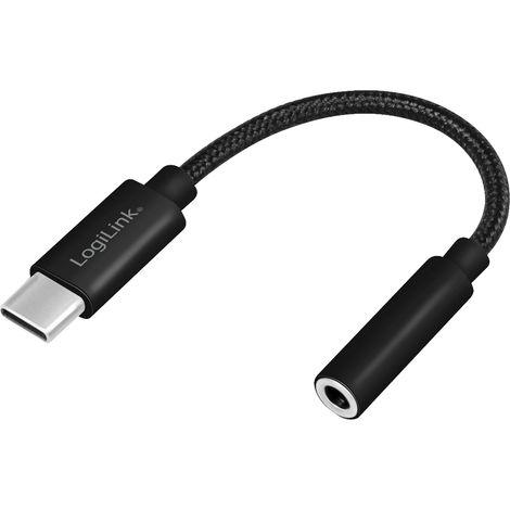 Adaptateur audio USB-C 3,5 mm avec câble nylon DAC 13 cm