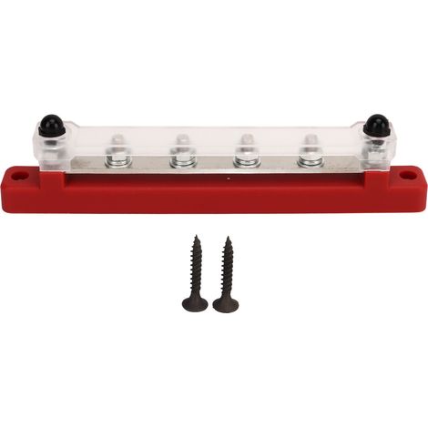 Bloc de distribution d'énergie M6 vis 6 bornes barre omnibus DC 12 V-48 V 150 A pour bateau automobile rouge