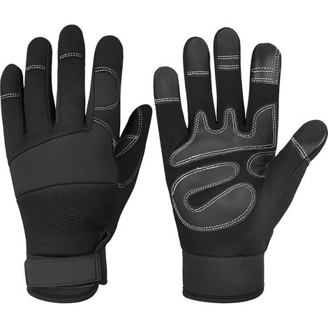 Gants de protection pour tronçonneuse, gants forestiers (tronçonneuses et outils de jardinage) - Taille 11 Noir (XL) (1/5)