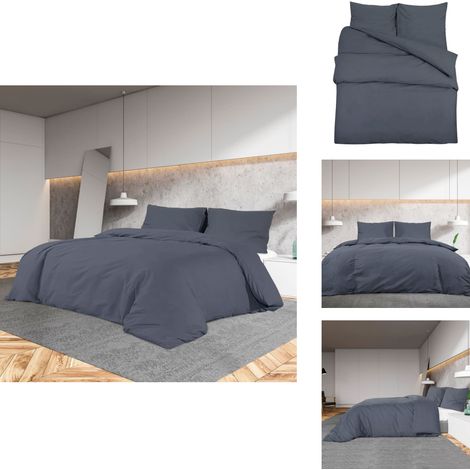Ensemble de housse de couette Anthracite 260x240 cm Microfibre - Housses De Couette - Literie - Drap Housse - Textile De Maison - Décoration De Chambre (1/5)