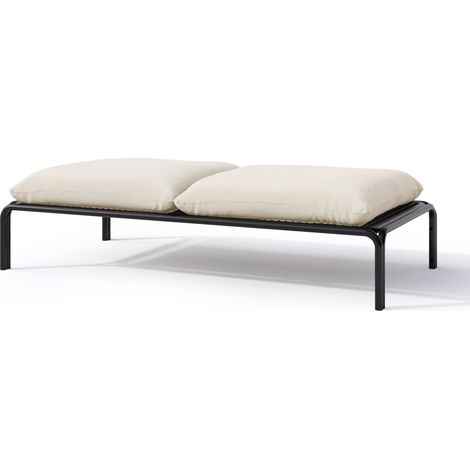 Selsey Worcully Gartenhocker mit wasserabweisendem Stoff, Beige/Schwarz, 150 x 72 cm (1/3)