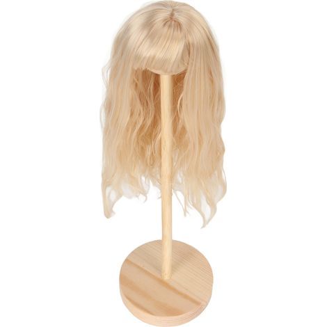 Hochtemperatur-Seidenperücke für Puppen im Maßstab 1:6, langes lockiges Haar (15,5–17 cm), Pfirsichfarbe (1/5)