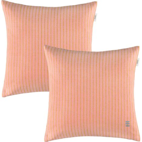 ESPRIT Funda de cojín decorativo FUN STRIPE-2 - Set de 2 38x38 cm, rosa