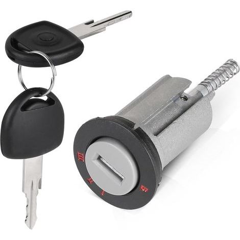 Cylindre de Serrure Contacteur D'allumage de Voiture Compatible avec Vauxhall Tigra B Combo C Meriva-A Corsa-C, 90511999, avec 2 Clés, Cylindre de Serrure de Rechange (1/5)