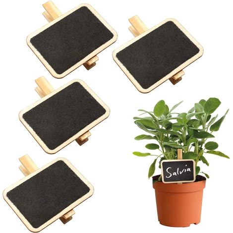 CSPARKV 10Pcs Garden Plant Labels, Wooden Plant Markers for Plants, Vase Tags with Clip for Seeds Greenhouse Flowers Wedding Place Card
