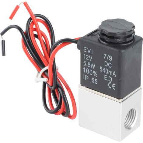 12V DC 1/4 2 Voies Normalement Fermé Pneumatique En Aluminium Électrique Électrovanne Air Valve Magnetventil 12V,Électrovanne Pneumatique,Ventil Pneumatik 5V,Électrovanne 12V,air (1/5)
