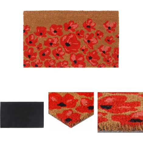 PVC Unterseite - vidaXL Fußmatte Natur 45x75 cm Kokosfaser Getuftet - Rutschfest (1/5)