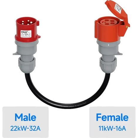 Adaptateur de charge, convertit 22KW en 11KW, classé IP66, Adaptateur (1/2)