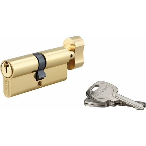 Cylindre de serrure à bouton 40x40mm – Anti-arrachement – 5 goupilles – 3 clés en laiton nickelé – Sécurité renforcée - 40Bx40mm (1/2)