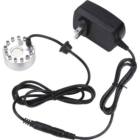 1 Brumisateur, 12 LED, acier inoxydable, changement de couleur, pour bassin, fontaine, aquarium (1/5)
