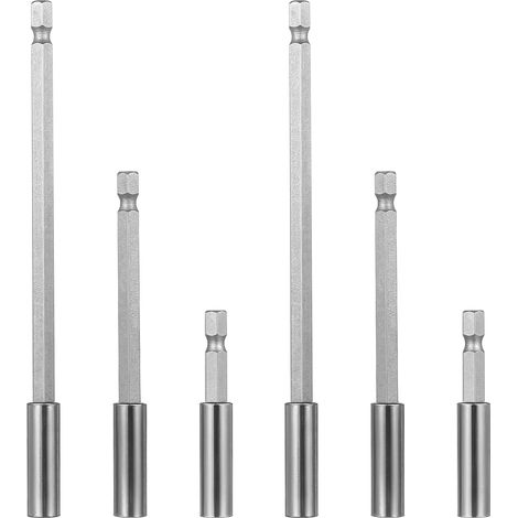 6 Pcs Porte Embout Visseuse Aimanté Extra-forts Longs, Porte Embout Magnetique pour Visseuses 1/4", Rallonges Magnétiques pour embouts de vissage, Porte-embouts Magnétiques (60/100/150 mm) (1/5)