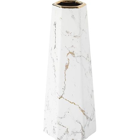 25cm Vase de Blanc Or marbre Céramique vases decoratifs Design Haut pour Maison, fête, Centre de Table de Mariage (1/5)