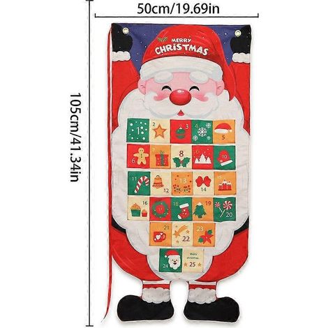 Hängender Aufbewahrungsbeutel aus Stoff mit 24 Fächern für den Adventskalender – ideal für Senioren, Wohnzimmerdekoration (1/5)