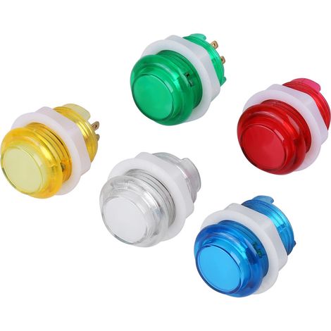 5 pièces Boutons poussoirs LED avec micro-interrupteur pour borne d'arcade