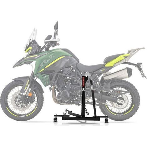 Zentraler Motorradhub - ConStands Power-Evo - Kompatibel mit Benelli TRK 702 - Tragfähigkeit 300 kg - Doppelte Rollen