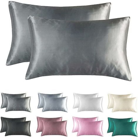 Satin Pillow Case Standard Size Set Of 2 Soft And Silky Anti-wrinkle (1/3)