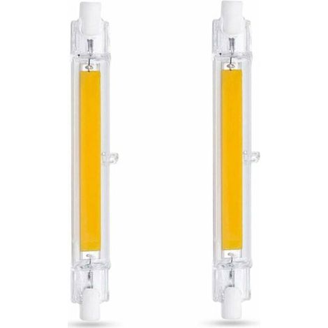 Ampoule LED R7S 118mm 10W Blanc Froid 6000K, 1000LM, Équivalent Lampe Halogène R7S J118 80W 100W, Dimmable, Ampoule R7S 118mm Slim COB LED pour Applique Murale/Lampadaire, lot de 2 (1/5)