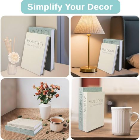 Set de Boîtes à Livres Décoratives en Lin avec Dorure à Chaud – Boîte de Rangement Élégante à Fermeture Magnétique pour Bibliothèque, Salon, Café, Bureau et Décoration de Fête (1/4)