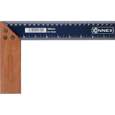 Squadra manico legno 250 mm.
