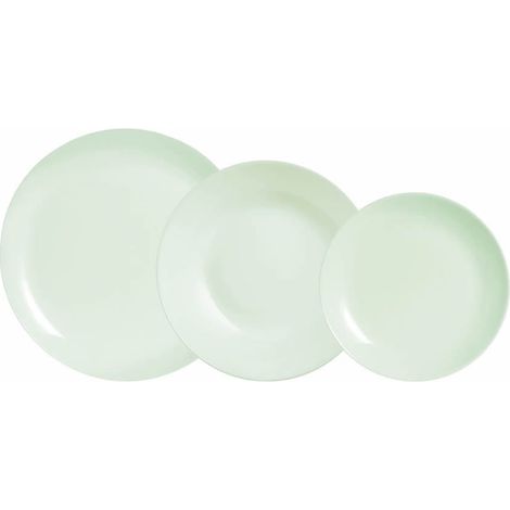 LUMINARC vajilla diwali 12 piezas verde , Vajilla Diwali 12 Piezas verde Marca Luminarc Para 4personasContiene 4 llanos de 25 cm, 4 hondos de 20 cm, 4 de postre de 19 c