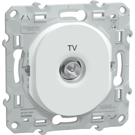 Prise TV simple encastrée blanc Ovalis - Schneider (1/5)