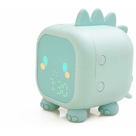 Réveil lumineux pour enfant fille - Réveil numérique pour fille et garçon avec simulateur de lever du soleil - Fonction snooze - Sans tic-tac - Réveil silencieux pour garçons et filles (vert) (1/5)