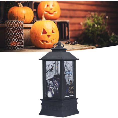 Décorations d'Halloween, veilleuse sorcière LED, lampe à vent portable, ornement décoratif d'intérieur, lampe bougie factice