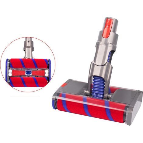 Spazzola a doppio rullo in morbido velluto per pavimenti, compatibile con gli aspirapolvere Dyson V7, V8, V10 e V11. (1/4)