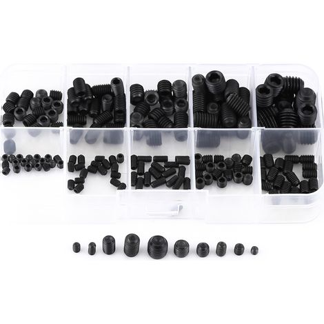 Set mit 200 Innensechskantschrauben mit konischem Kopf, sortiert, inklusive Aufbewahrungsbox (1/5)