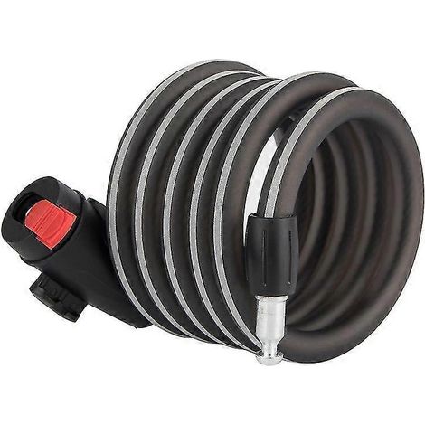 Antivol de vélo Yaju avec clés, câble antivol à bande réfléchissante, antivol portable haute sécurité pour vélo/moto/porte/portail/clôture, longueur 180 cm (1/5)