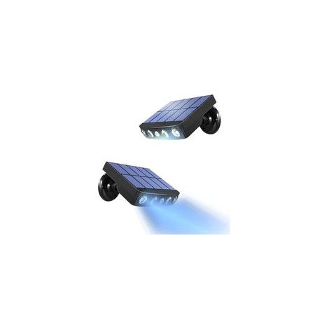 Lampe solaire extérieure 2 pièces – Détecteur de mouvement PIR – Étanchéité IP65 – Panneaux solaires de qualité industrielle – Noir - 1200mAh (1/5)