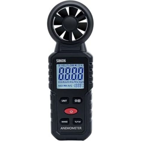 3 en 1 Anémomètre Numérique Portatif, Mesure de 0 à 45 m/s pour la Vitesse du Vent, la Puissance du Vent et la Température du Vent, Idéal pour la Navigation et le Vol