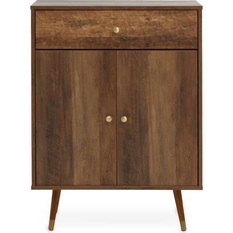 Interiors by Premier Functional Two Door One Drawer Cabinet, Versatile And Contemporary Bedside Cabinet, Compact Storage Unit (1/5)