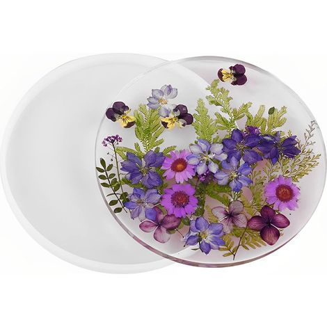 Moule Silicone - Diamètre 30 cm - Altura 3 cm - Para Resina Epoxi Betón Cemento Arcilla Polimérica - 1 Unidad (1/5)
