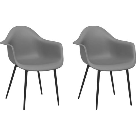 Maison Exclusive - Chaises à manger lot de 2 gris PP