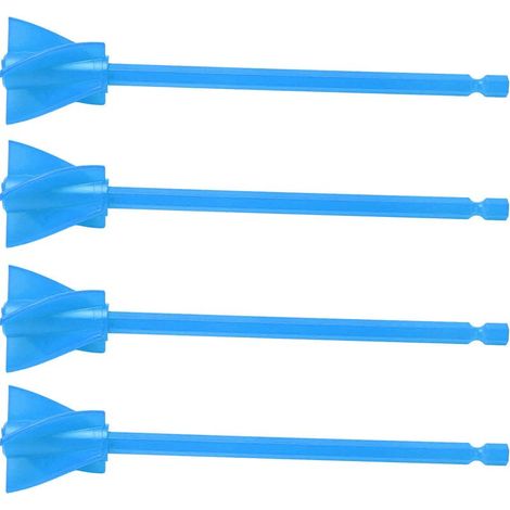 Paletas mezcladoras de resina, mezcla uniforme y sólida, 5 aspas, accesorio reutilizable para taladro de pintura, color azul, 4 piezas (1/5)